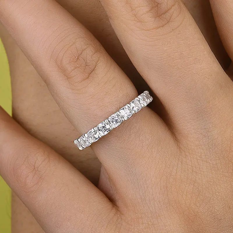 Maxine 5A Cubic Zirconia Cushion Cut Female Ring - Romantic Look, Sparkle Shine, Multi-Size Bridal Jewelry for Daily Wear, Proposal