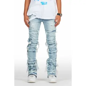 Vasco Light Blue Stacked Flare Jean