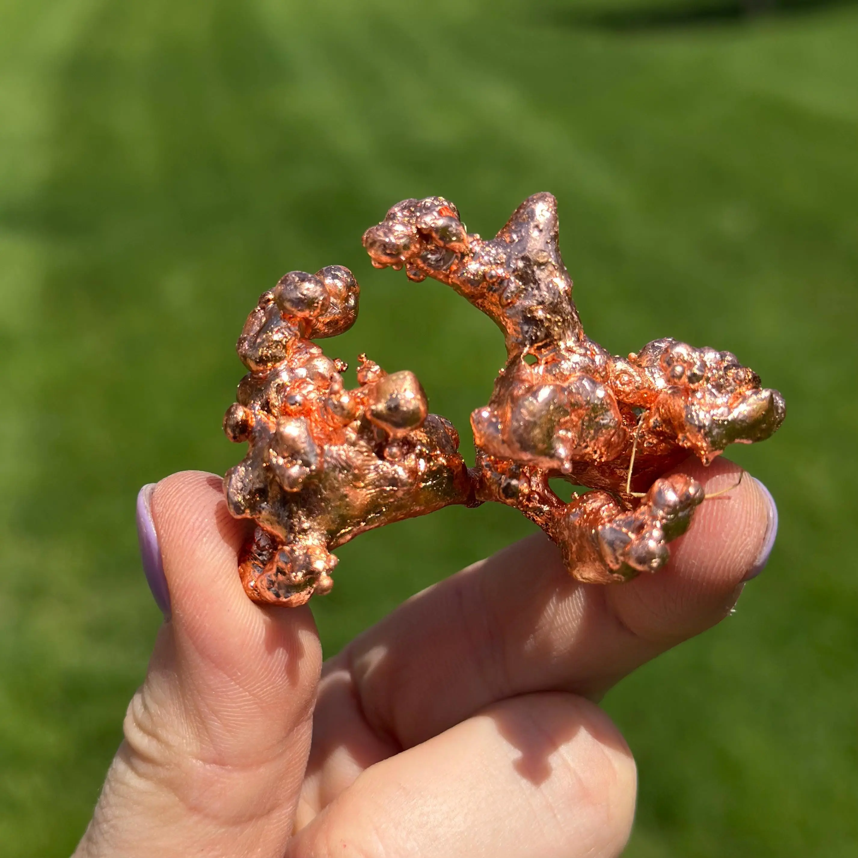 Genuine Michigan Copper Drop Sculpture - Keweenaw-Sourced Metal Decor Ornaments