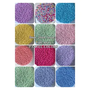3mm or 8/0 Pastel Seed Beads, Premium Quality Glass Beads for Jewelry Making, Beads; Seed Beads in Creamy Colors, crafting supplies - 660pcs- 23grams