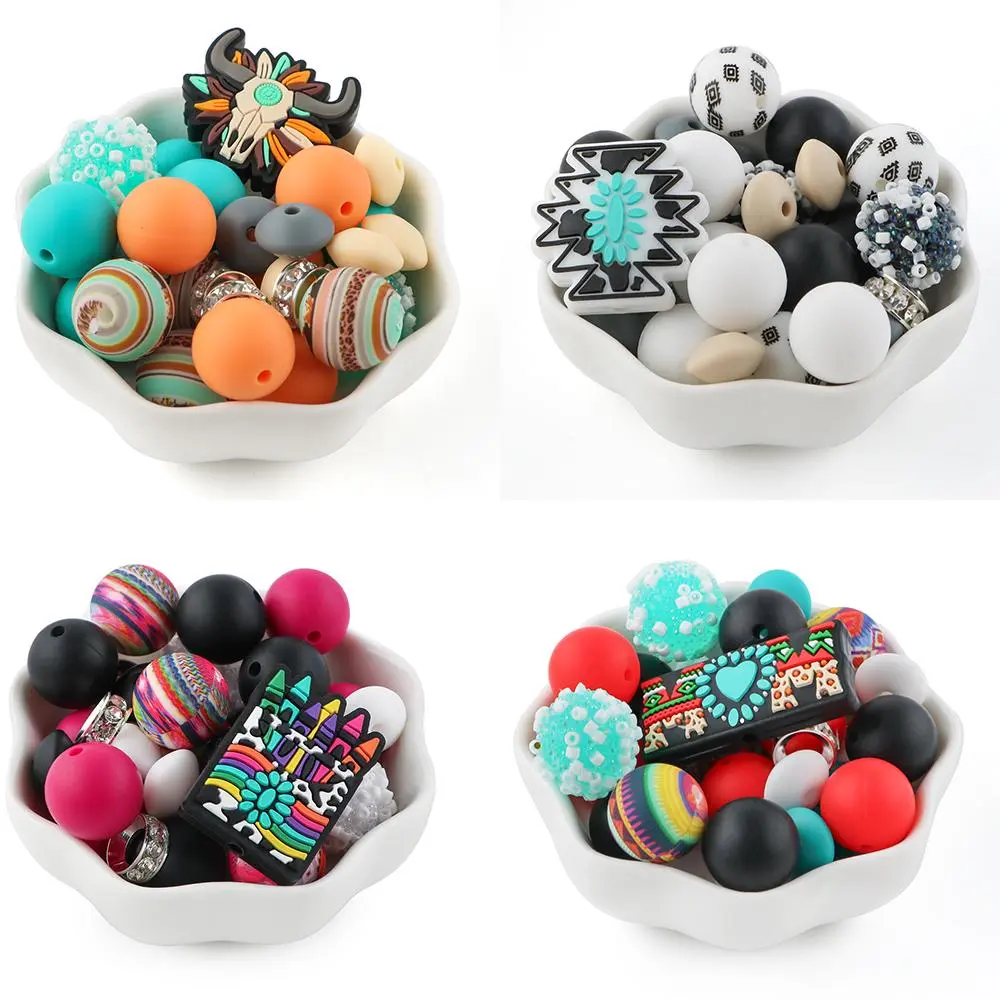 Colorful Silicone Bead Kit, 1 Set Mixed Color Bead Kit, DIY Handmade Bead Kit for Bracelet, DIY Jewelry Making Supplies for Bracelet & Necklace & Pen, Diy With Charms, Diy Beads, Beads For Bracelets