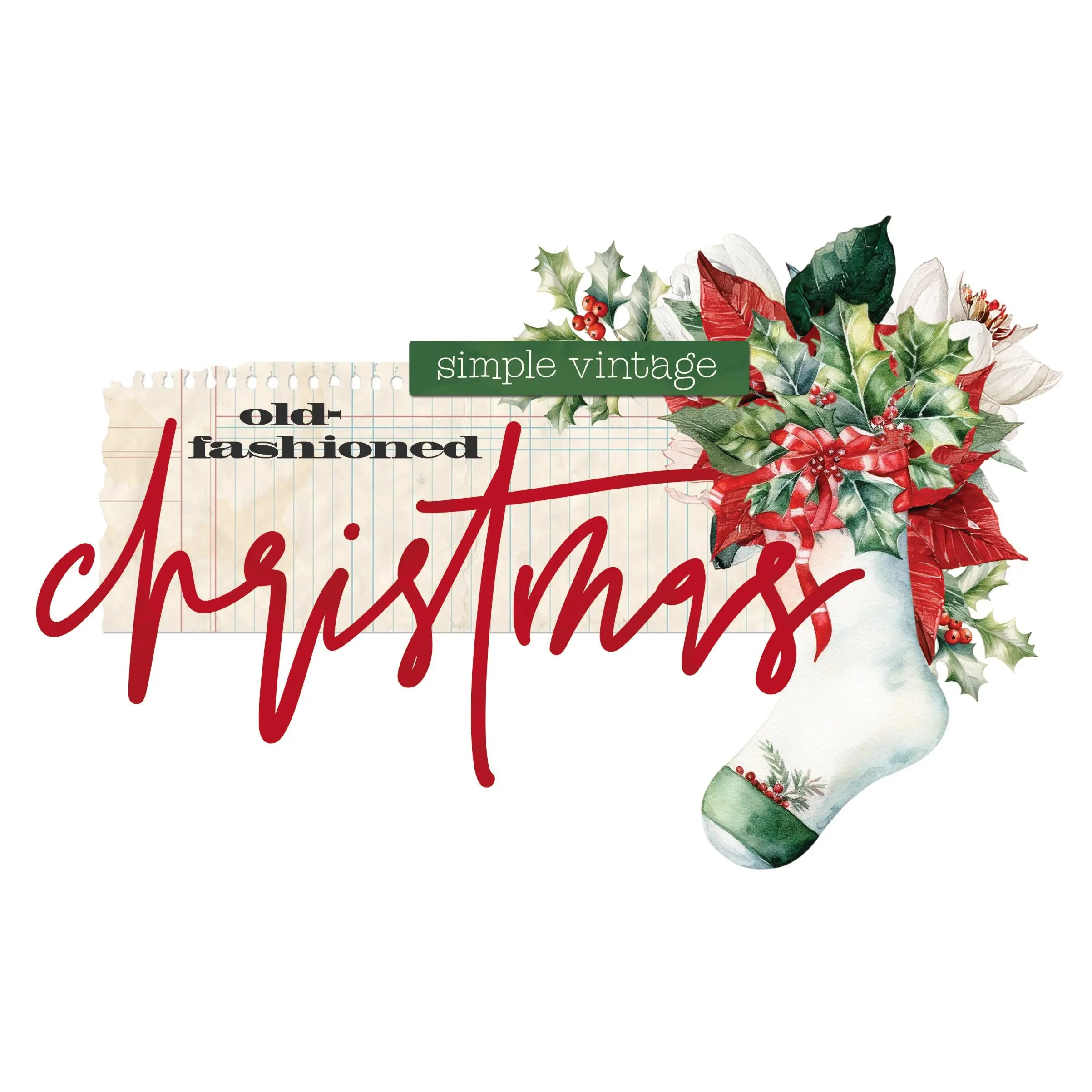 Simple Stories - Simple Vintage Old Fashioned Christmas Card Kit Class **PRE-ORDER**