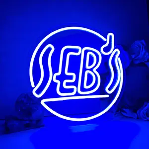 Sebs Neon Sign Jazz Blue LED Neon Light Sign for Wall Decor, Dimmable USB Powered Movie Light Up Sign for Bedroom Bar Club Man Cave Music Studio Party, Music Fans Gifts