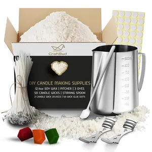 Craftbud Soy Wax Candle Making Kit for Adults and Kids with 12.4Oz Candle Wax for Candle Making Supplies Craftbud
