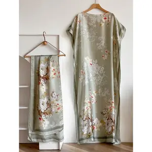 Women Peacock Print Cape Shawl & Scarf Set,Womens Elegant Beach Cover-Up For Holiday Vacation, Swimsuit Cover Up