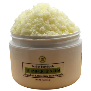 MsCee's Radiant Glow Organic Turmeric & Neem Sea Salt Body Scrub Amino Acid Silicone Free Silicone Free Silicone Free
