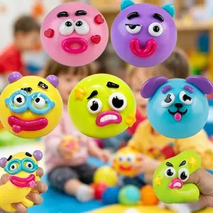 NEW Smushers Squishy Cutie Toy Funny Face Curiosities Dog Face Swap Squishy Soft Moldable Multisensory Stress Relief for Anxiety Safe Maltose Material Portable Sensory Decompression Party Favors