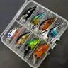 8PCS Mini Crankbait Fishing Lures Set, Slow Sinking Hard Baits with 3D Eyes and Treble Hooks, Realistic Fishing Tackle for Bass Trout Panfish