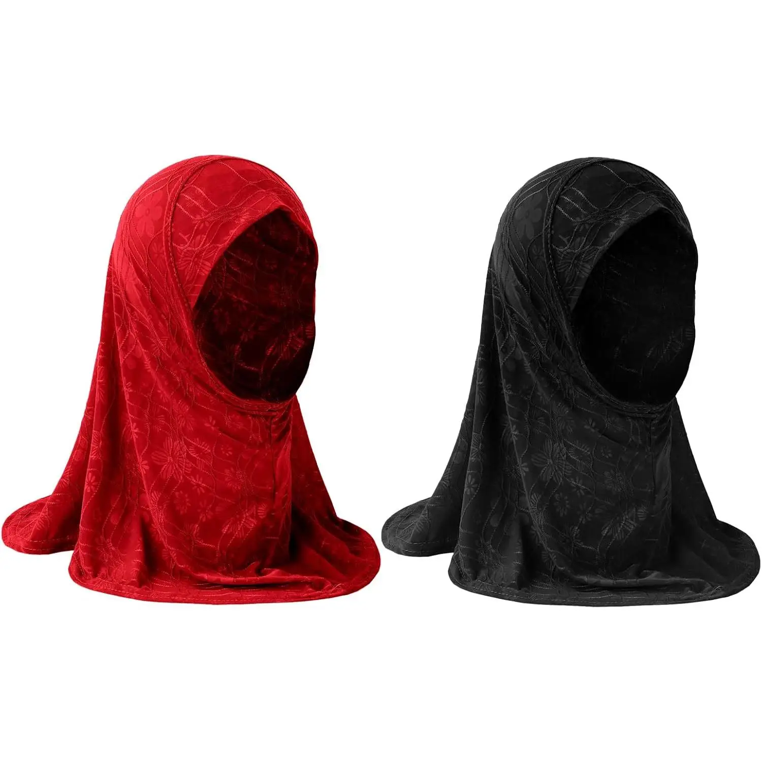 2 count Lovely Floral Hijab for Little Girls, Soft One count Muslim Scarf Turban Islamic Arab Instant Hijab for 2-6 Yrs