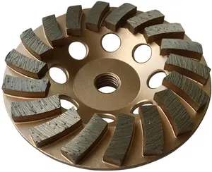 Turbo Segment Diamond Grinding Wheel, 4.5" Diameter, 18 Segments, 5/8"-11 Arbor, Power Tool Cutting Accessory