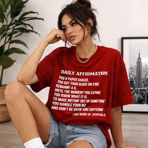 Daily Affirmation Graphic Tee Motivation Quote Street Style Shirt Oversized Aesthetic Gift, Daily Affirmation Juvenile T-shirt
