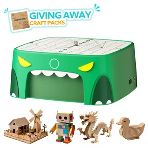 BEAVERBOT Kids Cardboard Cutter Tool for Ages 3+, Safe Power Bladeless DIY Construction Kit, Educational STEM & STEAM Craft Toy, Creative Upcycled Hands-On Learning Gift for Boys & Girls