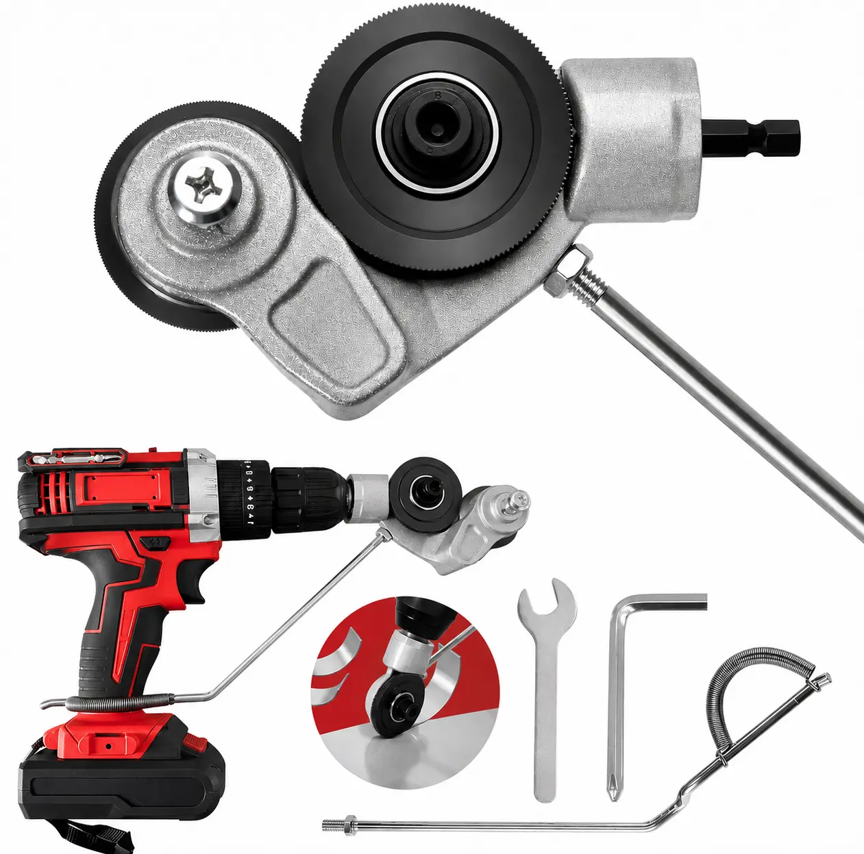 Electric Drill Metal Cutter Attachment Sheet Metal Cutter Drill Attachment Electric Drill Plate Cutter Attachment Electric Drill Shears Nibbler Attachment Portable Drill Metal Sheet Cutter for Cutting Thin Iron Thin White Sheet Steel Aluminum fathersdaygi