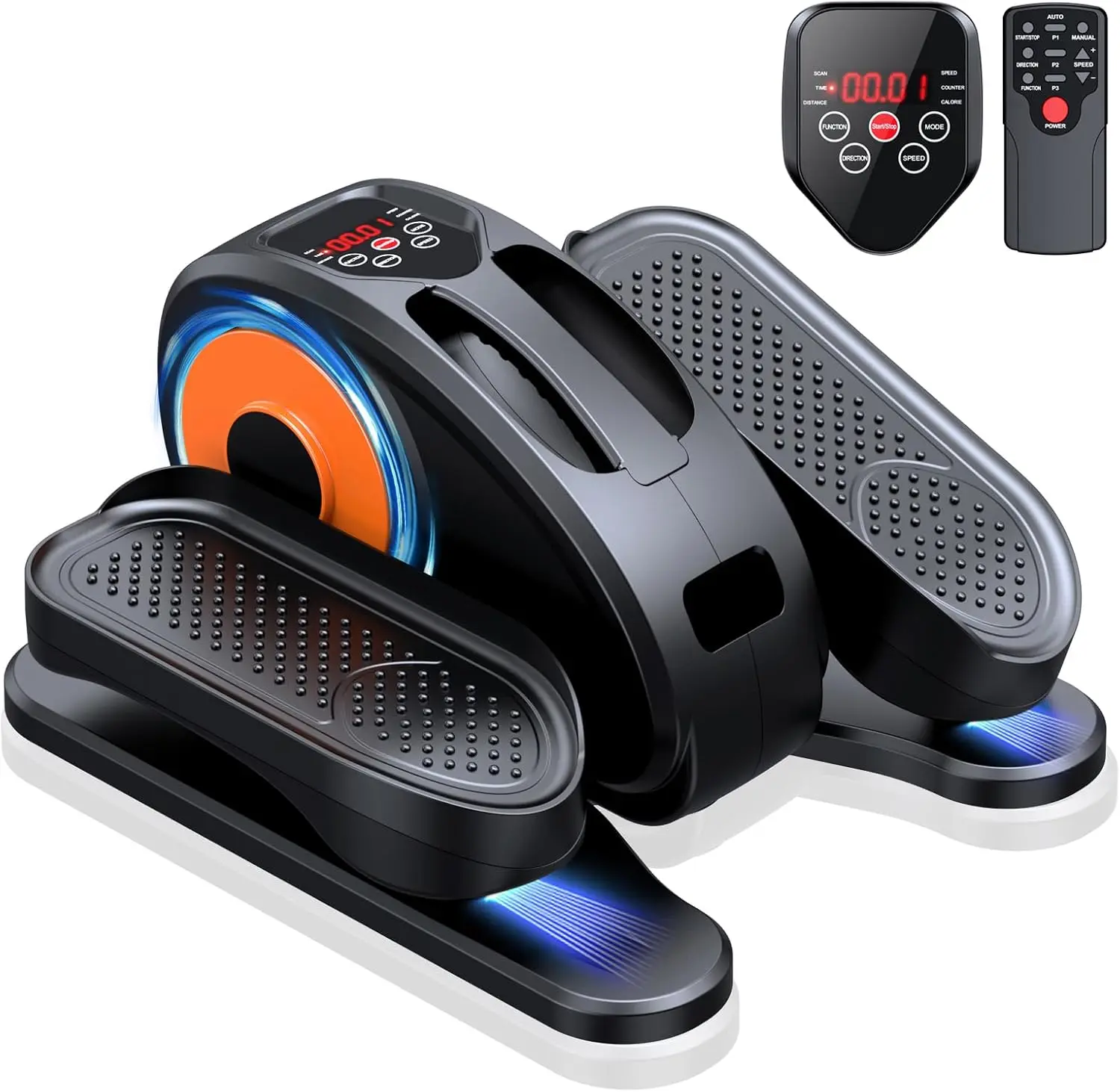 Under Desk Elliptical Machine with Digital Display and Remote Control for Home Office Exercise