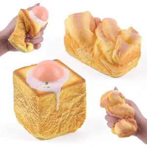 Anboor 2 Pcs Bread Squishies Toys, Scented Slow Rising Foam Squishies Food Squeeze Fidget Toys Stress Relief for Kids Teens Adults