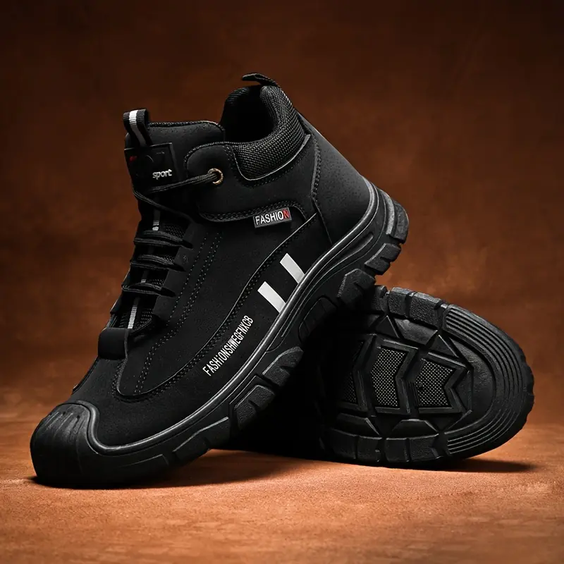 UYCEKK Men's -Season Mid-Calf Outdoor Hiking Boots with Thick Sole & Height Increase - Anti-Slip Round-Toe Trekking Boots Suitable for Urban, Casual, and -Terrain Use - -Weather - Boots