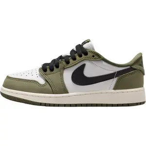 Air Jordan 1 Low 'Medium Olive' Youth / Women's Perfect Neutral Fashion Footwear Trendy Everyday Sneaker Shoe Girl