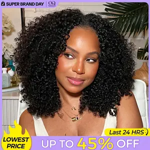 OQ HAIR Afro Curly V Part Wig 180% 250% Density No Leave Out Thin Part Human Hair Wigs 0 Skill Needed Glueless Wig Beginner Friendly #DealsForYouDays