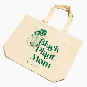Botanical Bar Black Plant Mom Tote Bag - Eco-Friendly Canvas with Monstera Leaf Design for Plant Lovers Casual Functional Everyday Use