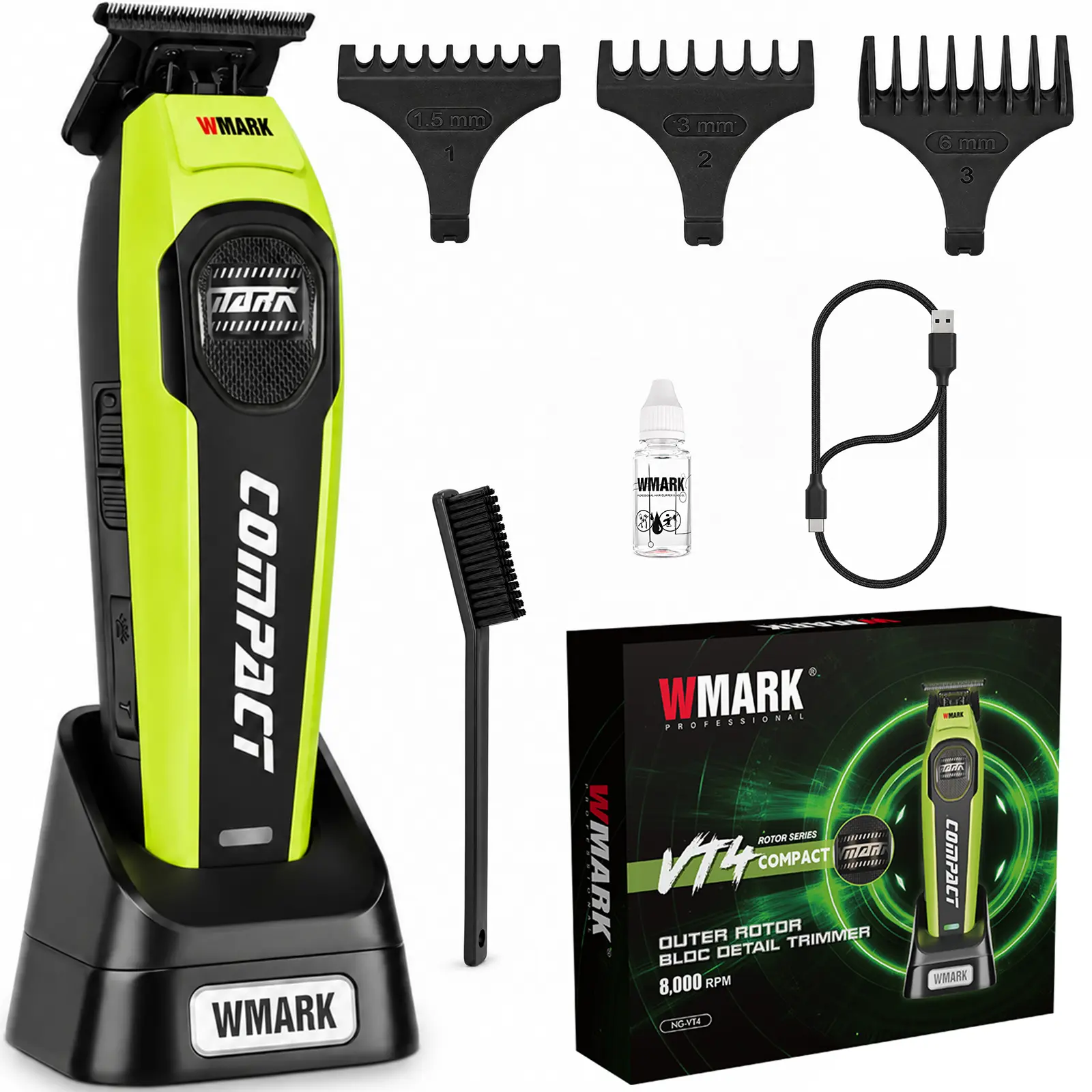 W Mark NG-VT4, Hair Trimmer with T-Blade, USB Rechargeable Wireless Trimmer, Long-Lasting Battery Barber Tool for Personal Care,beard grooming,Gift for Men Cordless