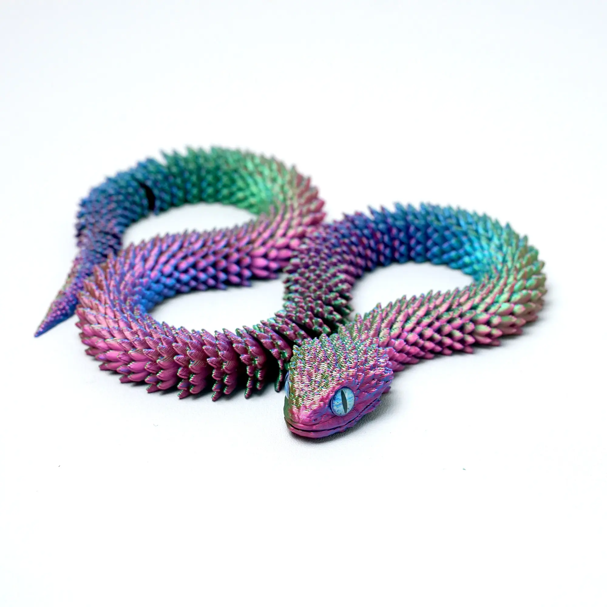 3D printed snake snake model toys, flexible joint animal doll statues, home and office desk decorations, holiday surprise gifts Ornaments