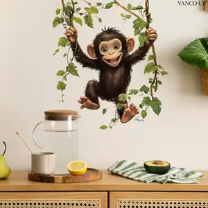 A (30*30cm) interesting monkey vine pattern Wall sticker, home decoration self-adhesive Wall sticker, M20447