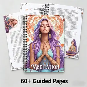 Meditation Guide Handbook, 63-Page Workbook, Breathing Techniques, Mindfulness Exercises, Daily Journal Prompts, Affirmations, Spiritual Self-Care Gift