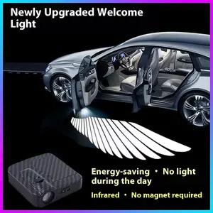 2pcs Welcome lamp car electric car motorcycle cartoon projector door lighting decorative atmosphere lights.Angel wings pattern, angel wings