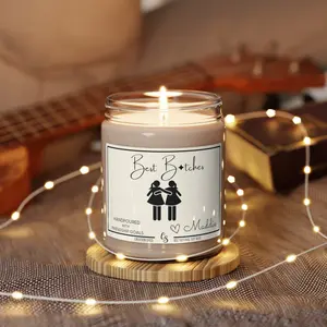 [Sale Up To 35%] Personalized Best Bitches Best Friend Candle, Funny Friendship Gift for Her, Bestie or Girlfriend Birthday Candle