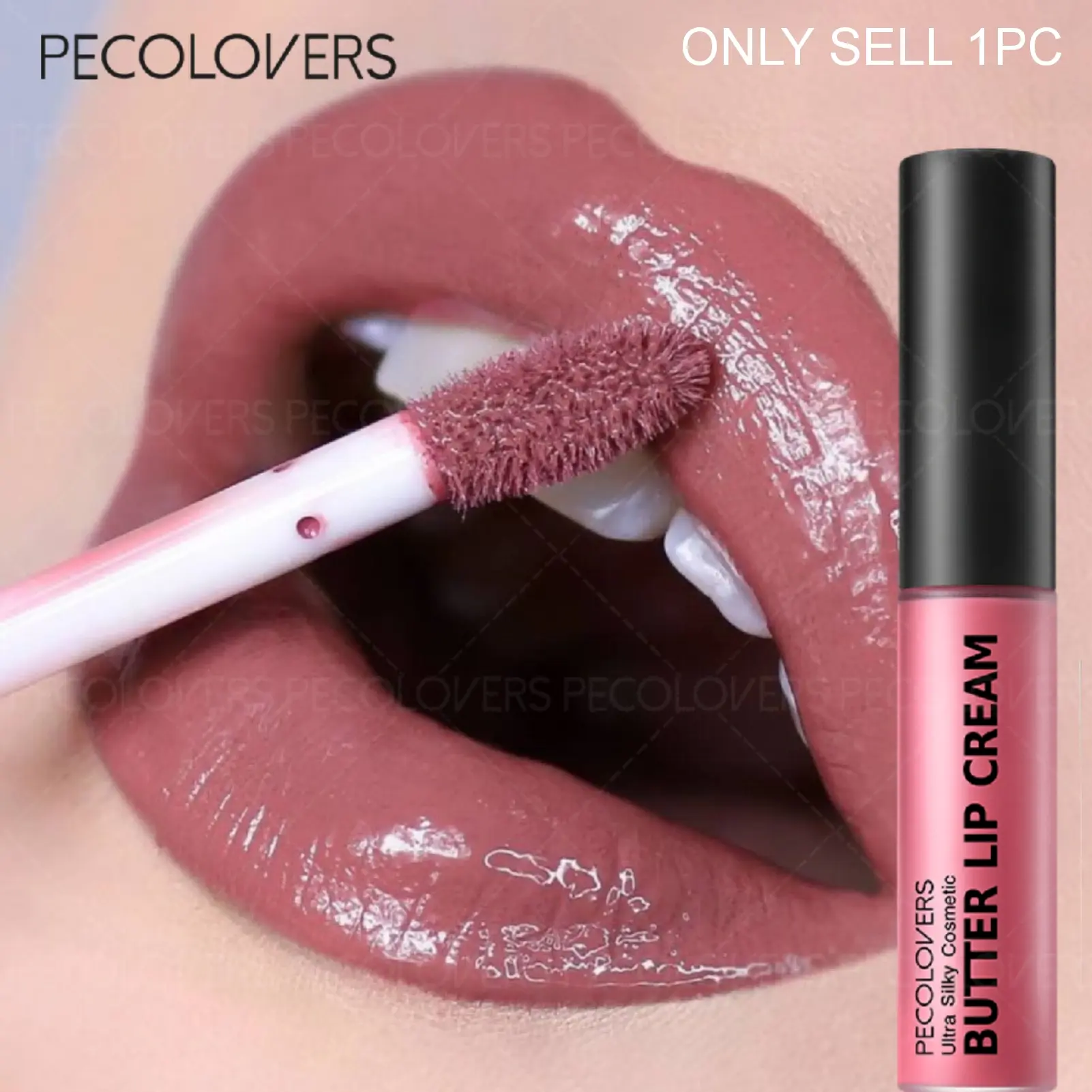 1 pc Silky Butter Lip Gloss, Silky Moisturizes and Deeply Hydrates the Lips, Red and transparent, Soft Bristle Brush Head and Easy to Apply, Light and Non-Stick, Creamy Texture and Versatile, Multi-Color Butter Short Lip Gloss, Lip Cosmetics, Glossy