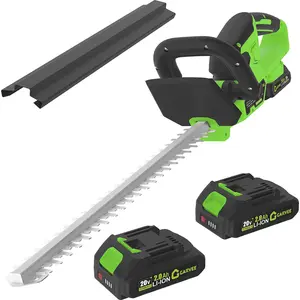 GAOMON Hedge Trimmer Cordless, 22 Inch Electric Hedge Trimmer, 20V Bush Trimmers with 2 2.0Ah Batteries and Charger, Handheld Electric Trimmers, Lightweight and Easy to Use, for Garden, Horticulture, Lawns