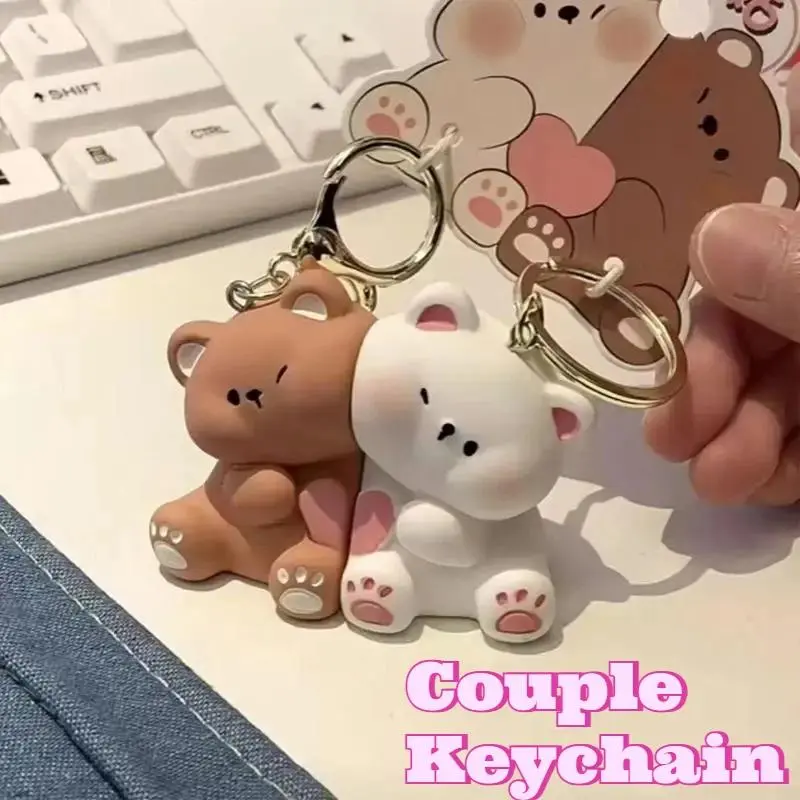 Valentine's Day Creative Cat Keychain Mini Resin Couple Keychain Cute Backpack Pendant Women's Keychain Couple Gift Set Aesthetic Keychain Cute Keychains For Car Keys