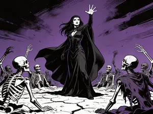 Necromancer 70's Style Sticker