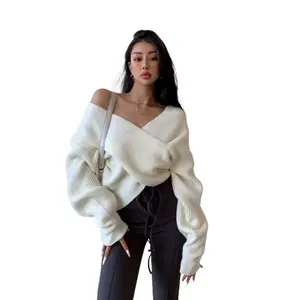 Women's Asymmetric Off Shoulder Sweater Long Sleeve Oversized Knit Pullover Casual Fashion Top Ribbed Batwing Tunic fearless cardigan cashmere sweater pink cardigans mom outfits ddot and oscar piastri christmas wobble cierra empathy sueter para mujeres