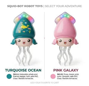 Electric Dancing Jellyfish Interactive Robot Toy - LED Glow Lights, Walking, Rotating, Musical, BPA-Free Eco-Friendly ABS Material, Toddler Birthday Gift with Motion Light Show