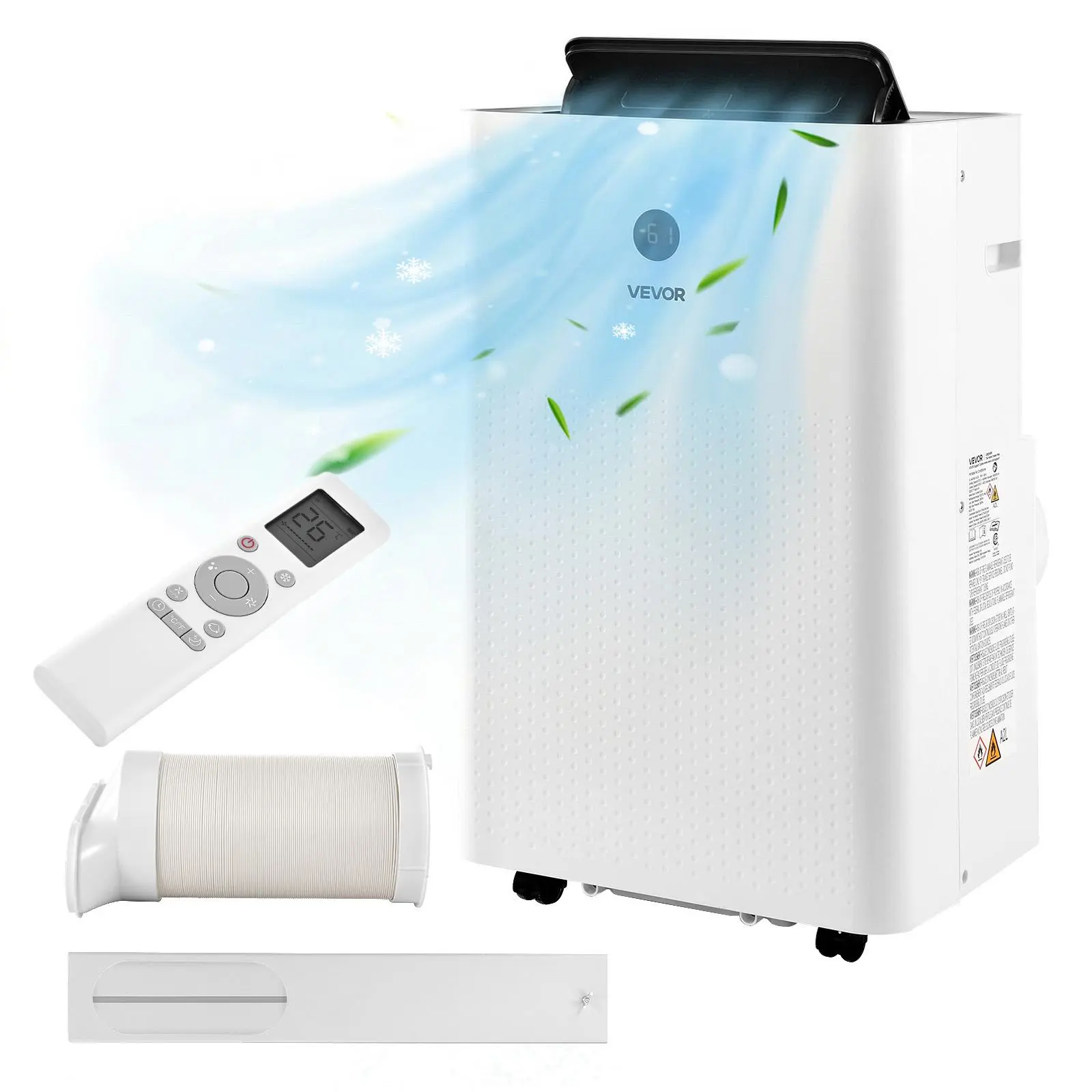 【Summerfinds】VEVOR Portable Air Conditioner,12000 BTU ASHRAE (8150 BTU SACC) 4-in-1 Standing Cooling Ac UnitLED Touch Panel & Remote Control24h TimerCoolingDehumidifierFanSleep Mode for Room Indoor, Ac Cooling Fan Bedroom, Bedroom Cooling Device