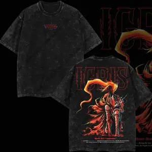 Limited Edition IGRIS, IRON, TANK, BERU Washed T-Shirt, Hoodie - Shadow Soldiers Sung Jin-Woo Solo Leveling T-Shirt Anime Double Printed Oversize Lightweight Acid Washed Graphic Tee Gift For Anime Fan 7KM