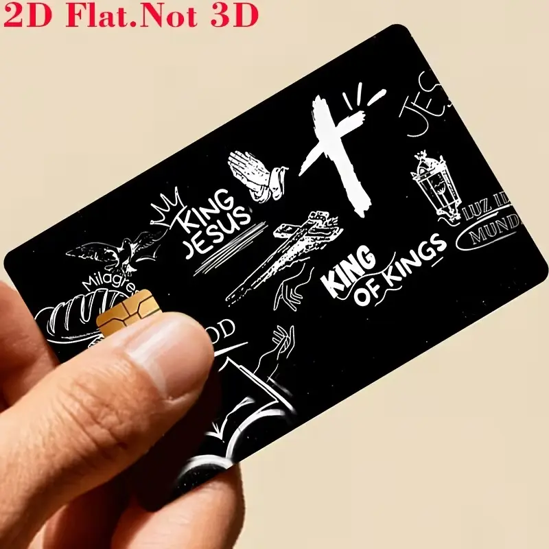 Christian Credit Card Skin, King Jesus Cross Design, Religious Faith Debit Card Sticker