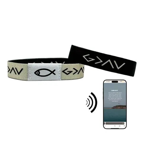 Daily Bible Verse Bangle Bracelet - 6.7 inches Fabric Fish Jewelry, Religious Unisex Joshua 1:9 God Is Greater Inspirational Fashion Costume Bracelet