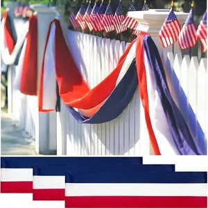 3pcs Blue Pennant Banner Flags, 2x20 Feet, Independence Day Outdoor Party Banner, Labor Day, Veterans Day, Memorial Day Decorations, Outdoor US Flags