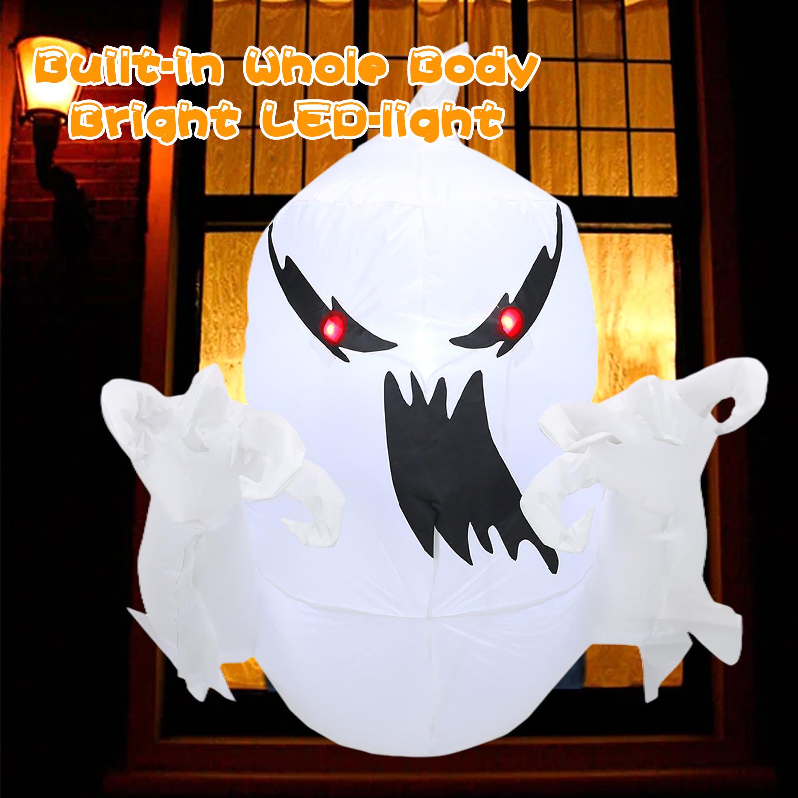 3.3Ft Halloween Inflatables Ghost Decoration with Built in Lights, Ghost Break Out from Window Blow up Ghost Window Decoration for Outdoor Indoor Home Garden Lawn Party Decor
