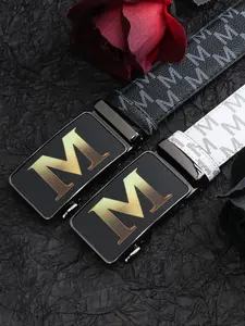 Men's Letter Pattern Automatic Buckle Belt, Fashion Belt for Party, Daily Clothing Decor, Trendy All-match & Exquisite Belt for Birthday Gift, Belts Men