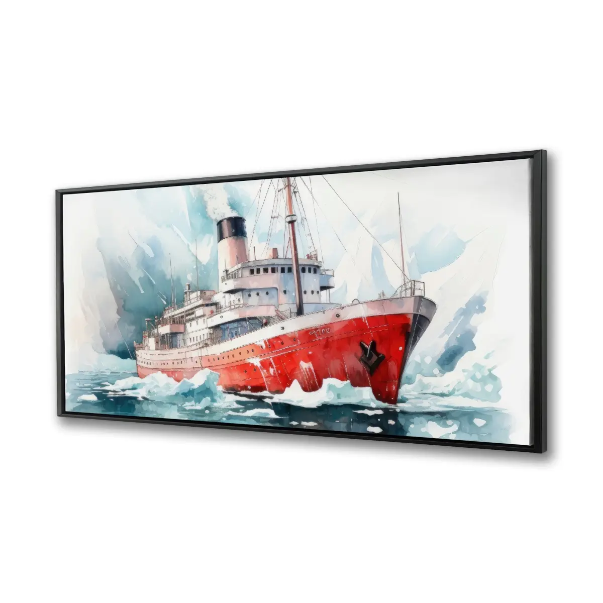 212 MAIN Icebreaker White Framed Wall Art - 24x48 in. Less-Is-More Rectangle Wall Art, Artistic Minimalist Home Decor for Stylish Rooms, Less-Is-More Wall Arts, Rectangle Wall Arts