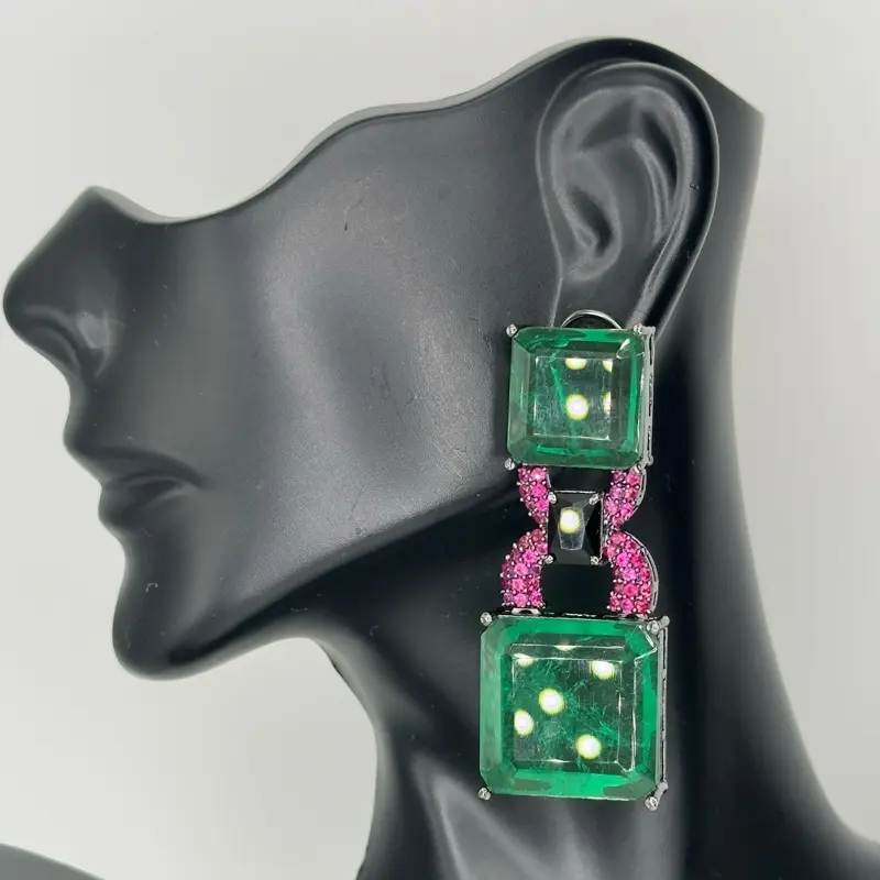 orchid dangler earrings