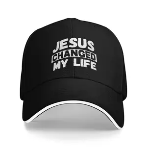 Jesus Changed My Life Printed Dad Hat| Christian Faith Inspirational Cap,Religious Faith Gift Dad Cap,Inspirational Faith Hat for Men & Women