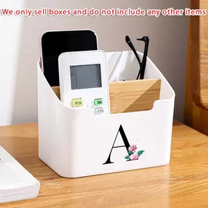 Large Student Stationery Organizer, Plastic Desktop Divided Storage Box, Office Organizer Rack, Dustproof & Waterproof, Marble Design