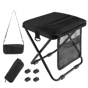 Camping Stool with Carry Bag, 2026 New Lightweight Foldable Backpack Stool, Ultralight Portable Folding Stool for Camping, Hiking, Fishing & Picnic (Black)