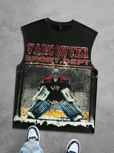 Athlete playing ice hockey men's tank top t-shirt, Ice hockey jersey, Sleeveless Sports Vest, unisex shirt, tank top t-shirt for summer 2026 European and American street style retro