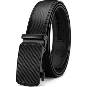 Leather Ratchet Belt for men 1 3/8" for Dress Pants - Micro Adjustable Belt Fit Everywhere