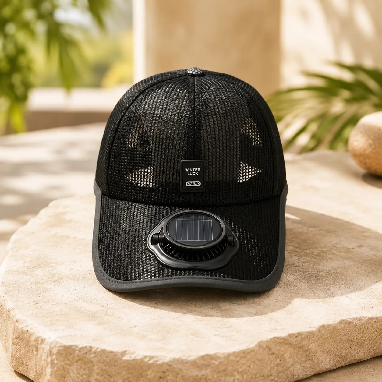 Adults' USB-Solar Power Cooling Baseball Cap with Brushless Motor - UPF50+ Breathable Mesh Fabric Beach Sun Hat, Lightweight Eco-Friendly Outdoor Hat for Biking, Fishing, Beach Hat